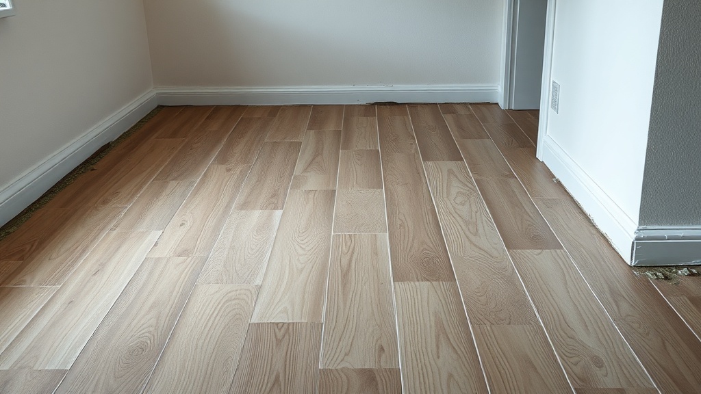 Laminatdielen, Trittschalldämmung und alte Bodenfliesen im Schichtaufbau